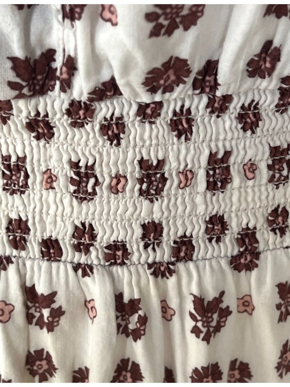 Cleobella Blakey Midi Dress Women's S White Rust Lined Cotton NWT Boho Floral - Picture 16 of 16